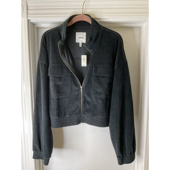 aerie Tops - NWT Aerie Full Zip Ribbed Cropped Jacket Size XL